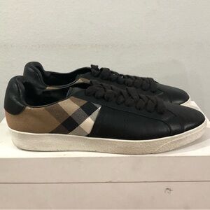 Burberry Black and Tan Checkered Sneakers
